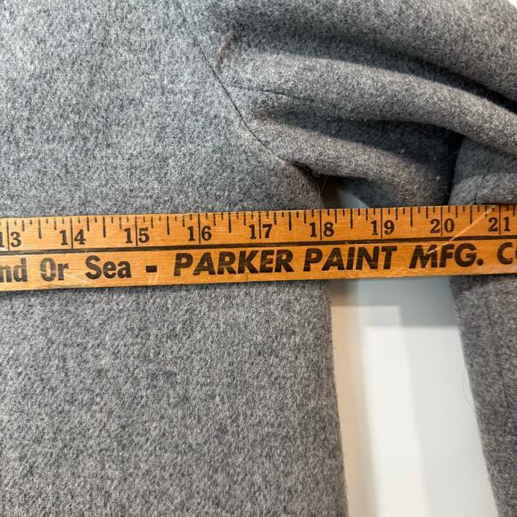 J. Crew Women's Vail Parka Wool Blend Pea Coat Faux Fur Trim Full Zip Grey 2 - Picture 6 of 7